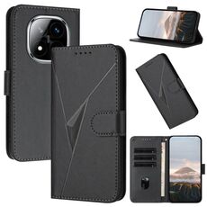 For Redmi Note 14 Pro+ 5G Triangle Pattern Buckle Clasp Leather Phone Case(Black)
