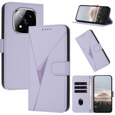 For Redmi Note 14 Pro+ 5G Triangle Pattern Buckle Clasp Leather Phone Case(Light Purple)