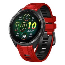 For Garmin Forerunner 965 Two Color Steel Buckle Silicone Watch Band(Red Black)