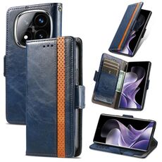For Xiaomi Redmi Note 14 Pro+ 5G CaseNeo Splicing Dual Magnetic Buckle Leather Phone Case(Blue)