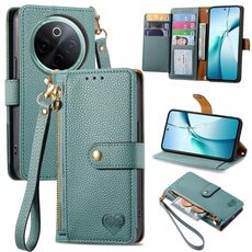 Per vivo Y300 Pro Love Zipper Lanyard Custodia in pelle per telefono (verde)