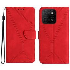 Per Honor X5b 4G / X5b Plus 4G Custodia per telefono in pelle goffrata con cuciture (rosso)