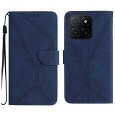 Per Honor X5b 4G / X5b Plus 4G Custodia per telefono in pelle goffrata con cuciture (blu)