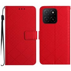 Per Honor X5b 4G / X5b Plus 4G Custodia per telefono in pelle con trama a griglia rombica (rosso)