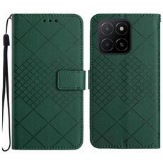 Per Honor X5b 4G / X5b Plus 4G Custodia in pelle con trama a griglia rombica (verde)