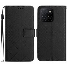Per Honor X5b 4G / X5b Plus 4G Custodia per telefono in pelle con trama a griglia rombica (nero)
