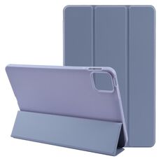 Custodia per tablet in silicone e pelle a tre ante per Honor Pad GT Pro (lavanda)