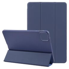 Custodia per tablet in silicone e pelle a tre ante per Honor Pad GT Pro (blu scuro)