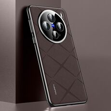 Per vivo X200 Pro mini Custodia per telefono in pelle liscia per PC (marrone)