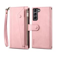 Per Samsung Galaxy S24+ 5G ESEBLE Retro Frosted RFID Flip Custodia in Pelle per Telefono (Oro Rosa)
