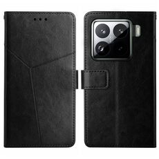 Per Xiaomi 15 Custodia per telefono in pelle con motivo a Y (nero)