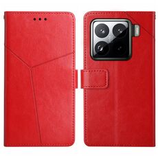 Per Xiaomi 15 Custodia per telefono in pelle con motivo a Y (rosso)
