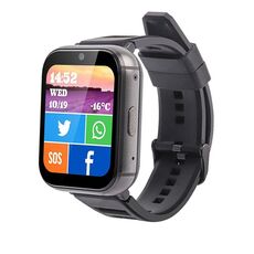 UNIWA DM66 4G Chiamata Smart Watch, 4GB+64GB, Schermo IPS da 1,99 pollici Android 9.0 Supporto WiFi GPS (Nero)