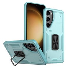 Per Samsung Galaxy S23 5G Custodia per telefono con supporto ad anello in TPU ibrido per PC (blu)
