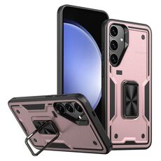 Per Samsung Galaxy S23 FE 5G Custodia per telefono in TPU ibrido per PC con supporto ad anello (oro rosa)