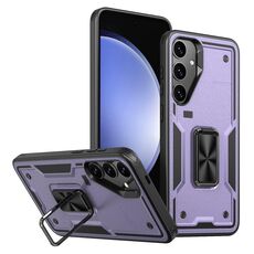 Per Samsung Galaxy S23 FE 5G Custodia per telefono con supporto ad anello in TPU ibrido per PC (viola)