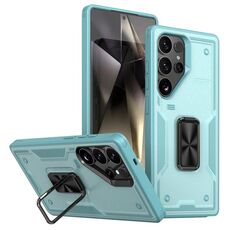 Per Samsung Galaxy S24 Ultra 5G Custodia per telefono con supporto ad anello in PC ibrido in TPU (blu)