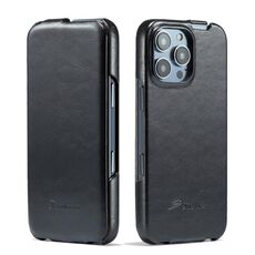 Per iPhone 16 Pro Max Fierre Shann 64 Texture Custodia per telefono in pelle PU con flip verticale (nero)