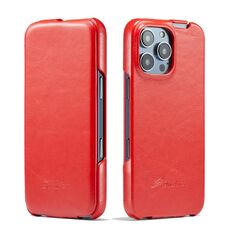 Per iPhone 16 Pro Fierre Shann 64 Texture Custodia per telefono in pelle PU con flip verticale (rosso)