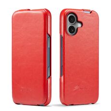 Per iPhone 16 Fierre Shann 64 Texture Custodia per telefono in pelle PU con flip verticale (rosso)