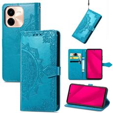 For vivo Y37 Pro Mandala Flower Embossed Leather Phone Case(Blue)