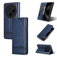 Per vivo X200 AZNS Custodia per telefono in pelle di vitello con texture magnetica (blu scuro)