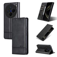 Per vivo X200 AZNS Custodia per telefono in pelle di vitello con texture magnetica (nero)