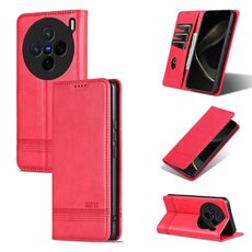 Per vivo X200 AZNS Custodia per telefono in pelle di vitello con texture magnetica (rosso)