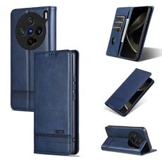 Per vivo X200 Pro mini AZNS Custodia per telefono in pelle di vitello con texture magnetica (blu scuro)