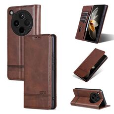 Per OPPO Find X8 AZNS Custodia per telefono in pelle con texture di vitello magnetica (marrone scuro)
