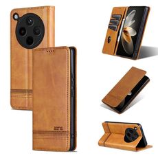 Per OPPO Find X8 AZNS Custodia per telefono in pelle di vitello con texture magnetica (marrone chiaro)