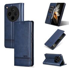Per OPPO Find X8 AZNS Custodia per telefono in pelle con texture di vitello magnetica (blu scuro)