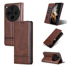 Per OPPO Find X8 Pro AZNS Custodia per telefono in pelle con texture di vitello magnetica (marrone scuro)