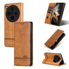 Per OPPO Find X8 Pro AZNS Custodia per telefono in pelle con texture di vitello magnetica (marrone chiaro)
