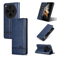 Per OPPO Find X8 Pro AZNS Custodia per telefono in pelle con texture di vitello magnetica (blu scuro)