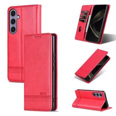 Per Samsung Galaxy S25 5G AZNS Custodia per telefono in pelle con texture di vitello magnetica (rosso)