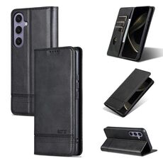 Per Samsung Galaxy S25 5G AZNS Custodia per telefono in pelle con texture di vitello magnetica (nero)
