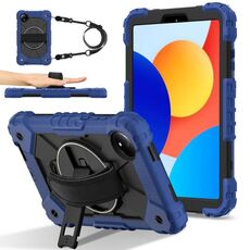 Per Xiaomi Redmi Pad SE 8.7 Custodia per tablet PC ibrida in silicone con robot a contrasto di colore (blu navy e nero)
