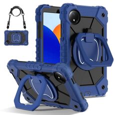 Per Xiaomi Redmi Pad SE 8.7 Custodia per tablet PC ibrida in silicone con robot a contrasto di colore (blu navy e nero)
