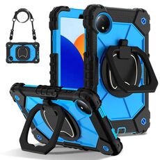 Per Xiaomi Redmi Pad SE 8.7 Custodia per tablet PC ibrida in silicone con robot a contrasto di colore (nero blu)