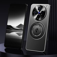 Per vivo X200 Supporto rotante Custodia per telefono in metallo satinato (nero)