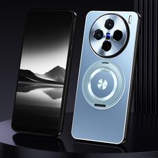 Per vivo X200 Supporto rotante Custodia per telefono in metallo satinato (blu)