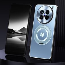 Per vivo X200 Pro Supporto rotante Custodia per telefono in metallo satinato (blu)