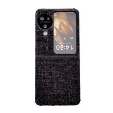 Per OPPO Find N3 Flip Plaid Fabric PC Custodia protettiva per telefono (nero)
