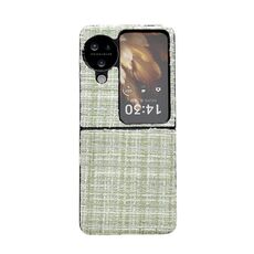 Per OPPO Find N3 Flip Plaid Fabric PC Custodia protettiva per telefono (verde)