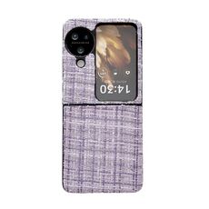 Per OPPO Find N3 Flip Plaid Fabric PC Custodia protettiva per telefono (viola)