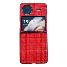 Per vivo X Flip Plaid Fabric PC Custodia protettiva per telefono (rosso)