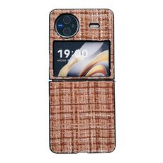 Per vivo X Flip Plaid Fabric PC Custodia protettiva per telefono (marrone)