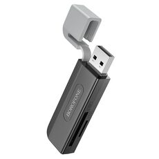 BOROFONE DH9 2 in 1 Lettore di schede USB 2.0 a SD / TF 2.0 (nero grigio)