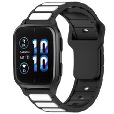 Per Garmin Watch 20mm Cinturino in silicone bicolore a forma di I (nero + bianco)